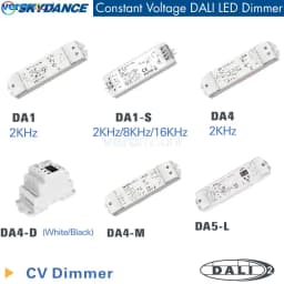 Skydance DA1 DA1-S DA4 DA4-M DA4-L DA4-D DA4-WPS DP4 DA5-L DT4 DT6 Single Color Strip CV DALI LED Dimmer PMW Dimming 12-48V DC