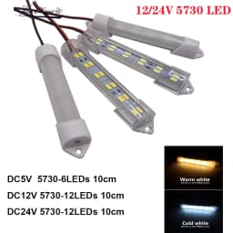DC5V 12V/24V LED Light Strip 10cm 12LEDs 6LEDs Hard Rigid Tube Bar Lamp IP30 5730-led Bead Lights Strips For DIY