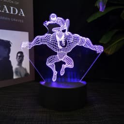 Hot Toys Iron Man Spiderman Iron Man 3D Acrylic Night Light 16 Colors Touch Remote Control Night Light Christmas Memorial Gift