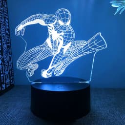 Hot Toys Iron Man Spiderman Iron Man 3D Acrylic Night Light 16 Colors Touch Remote Control Night Light Christmas Memorial Gift