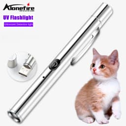 365nm UV Black Light Pen Flashlight USB Charging Money Ore Moldy Food Pet Stains Cat Tinea Leakage Invisible Ink Marker Checker
