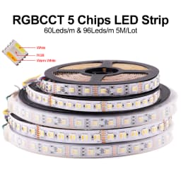 5M RGBCCT LED Strip Light 12V 24V 6pin 5050 RGB+W+WW 5 in 1 Chip RGBWW Flexible LED Tape 60/96Leds Wateproof LED Ribbon Decor