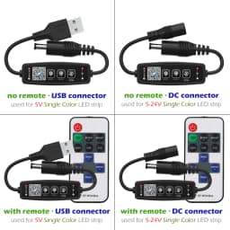 DC5-24V 5050 2835 Single Color LED Controller Dimmer for Bluetooth APP Button RF Remote Control for SMD COB Strip Tape Lights