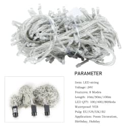 Led Holiday Lights 24V-31V 100M 50M 30M 20M 10M Waterproof Fairy Light Tree Garland Outdoor Christmas String Lighting