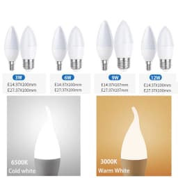 6Pcs led Light bulb E14 E27 LED Lamp Indoor Warm Cold White Light 3W 6W 9W 12W 15W 220V LED Candle Bulb Home Decor Chandelier