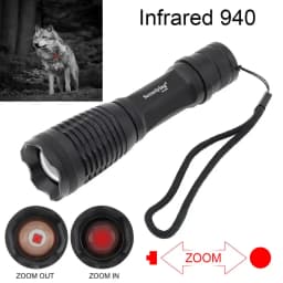 SecurityIng 850nm 940nm IR Flashlight Zoomable Focus Infrared Hunting Torch Light Waterproof Night Vision Rifle Lamp