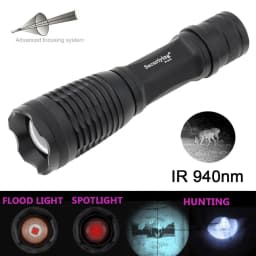 SecurityIng 850nm 940nm IR Flashlight Zoomable Focus Infrared Hunting Torch Light Waterproof Night Vision Rifle Lamp