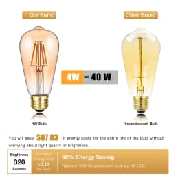 Sphoon 12V LED Light Bulb for RV Interior Lighting Amber Glass E27 Base Low Volts DC Vintage Lamp for Camping Battery Systems