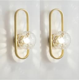 Modern Minimalist LED Wall LampS Bedroom Bedside LED E27 Wall Sconce Lamp Staircase Living Room Background Wall Glass Wall Light