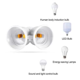 LED E27 Base Light Holder High Quality E27 to 2-E27 Splitter Lamp Bulb Socket Adapter lamp holder E27 socket for lighting bulb