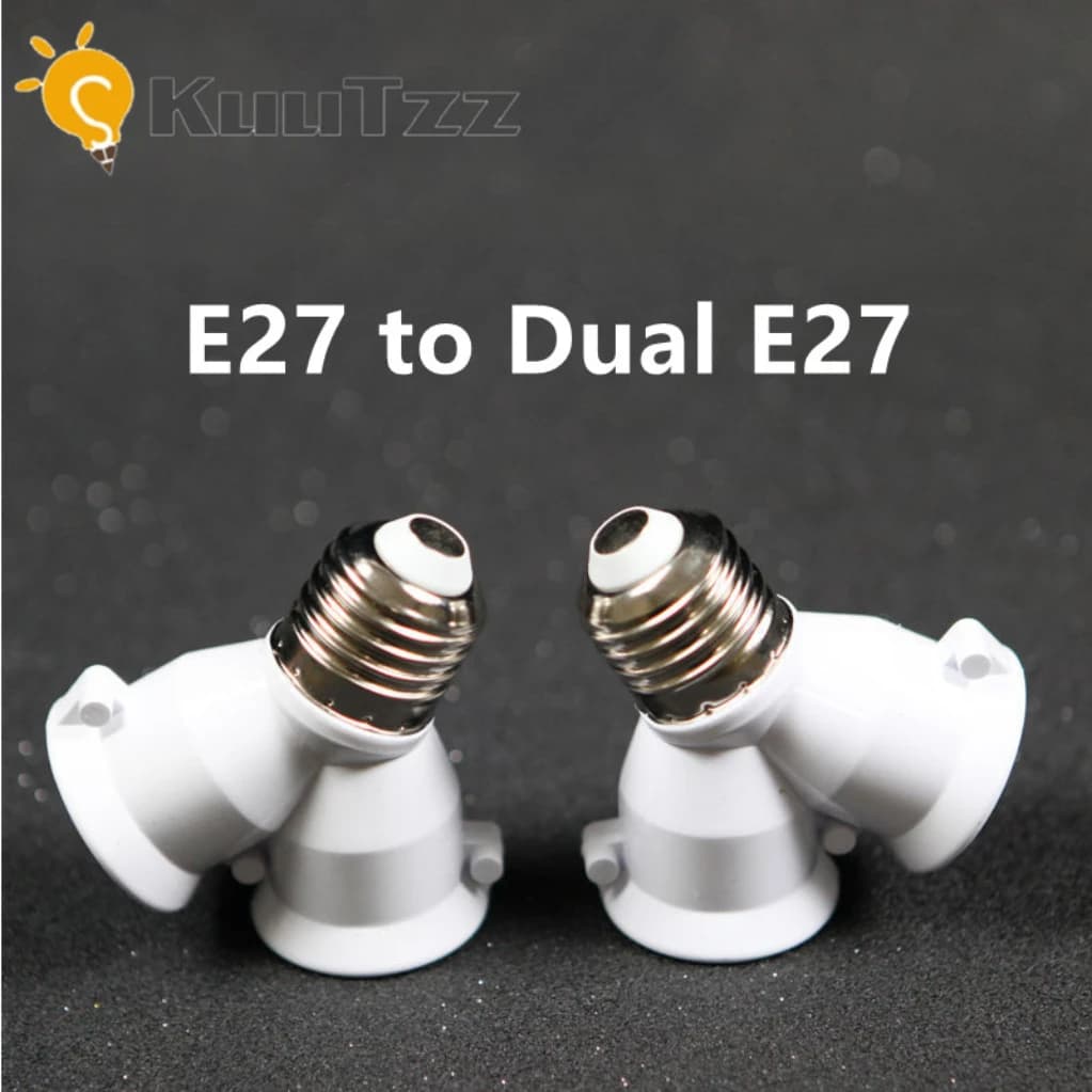 LED E27 Base Light Holder High Quality E27 to 2-E27 Splitter Lamp Bulb Socket Adapter lamp holder E27 socket for lighting bulb