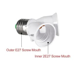 LED E27 Base Light Holder High Quality E27 to 2-E27 Splitter Lamp Bulb Socket Adapter lamp holder E27 socket for lighting bulb