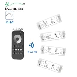V1 LED Dimmer 12V 24V 36V RT6 4 Zone Single Color LED Strip Dimming Kit Wireless Wifi 2.4G RF Remote Control Push Switch Dimer