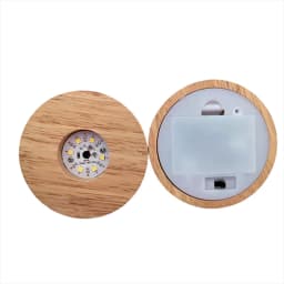 Battery Operated 8cm Round Wooden LED Light Dispaly Base Stand Holder 3D Table Night Lamp Base Crystal Glass Resin Art Ornaments
