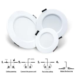 10pcs/lot LED Downlight 5W 9W 12W 15W 18W Recessed Round Led Ceiling Lamp AC110V 220V DC12V 24V Indoor Lighting Warm/Cold White