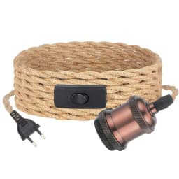 4.5M 3M Power Cord Pendant Light Twist Hemp Rope Cables E26 E27 Lamp Holder EU Plug with Switch Wire Socket Cord Cable