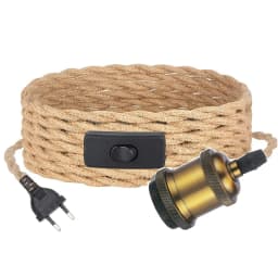 4.5M 3M Power Cord Pendant Light Twist Hemp Rope Cables E26 E27 Lamp Holder EU Plug with Switch Wire Socket Cord Cable