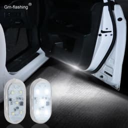 2pcs LED Car Door Lights Magnetically Switch Rechageable Welcome Warning Light Car Interior Anti-collision Storage Room Light