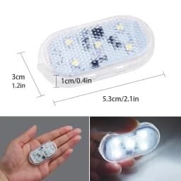 2pcs LED Car Door Lights Magnetically Switch Rechageable Welcome Warning Light Car Interior Anti-collision Storage Room Light