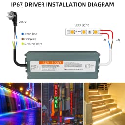 DC 12V 24V 50W Power Supply AC 220V IP67 Waterproof Transformers LED Driver 1A 3A 5A 10A 25A 12W 36W 50W 60W 100W 200W 300W 400W