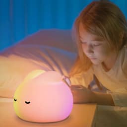 Cute LED Night Light Rabbit Silicone Nightlights USB Rechargeable For Bedroom Decoration Kids Birthday Gift