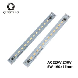 1pcs AC 220v LED Crystal Light Bar Strip 5W 120mm 160mm Free Driver Module SMD 5730 LED PCB White Warm White T5 T8 Light Source