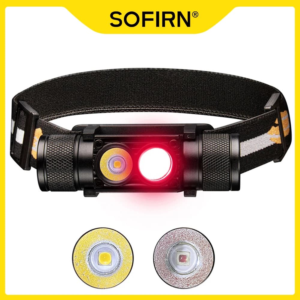 H25LR LED Rechargeable Headlamp USB C with 90 High CRI Bright White Light and 660nm Deep Red Torch