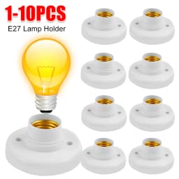 1-10PCS E27 Screw Cap Socket White Ceiling Light Lamp Bulb Fixing Base Stand Light Bulb Holder Spiral LED Bulb Base