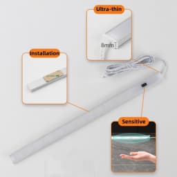 30CM 40CM 50CM Under Cabinet LED Light Bar 12V Touch Dimmer Switch Hand Scan PIR Motion Sensor Dimmable Kitchen Night Lamp