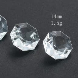 14mm 10PCS 3D Crystal Octagon Beads Chandelier Replacements Parts Hanging Pendant Prism Suncatcher Loose Bead DIY Jewelry Making