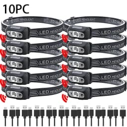 Mini Headlamp Strong Light Led Night Fishing Powerful Torch Head Lamp Outdoor Waterproof Camping Portable LED Sensor Headlamps