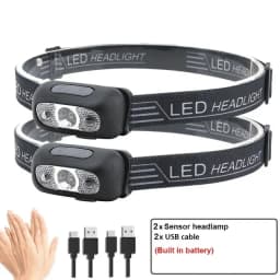 Mini Headlamp Strong Light Led Night Fishing Powerful Torch Head Lamp Outdoor Waterproof Camping Portable LED Sensor Headlamps