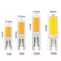 Super Bright G9 LED Light Bulb 7W 9W 12W15W AC 110V/220V Glass Lamp Constant Power Light LED Lighting G9 COB Bulbs Lighting