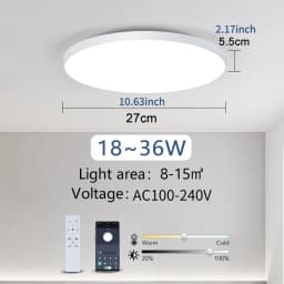 MARPOU 110V 220V 36W 50W 80W Smart Round Ceiling Light with bluetooth APP Remote control Waterproof Ceiling light bathroom