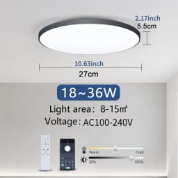MARPOU 110V 220V 36W 50W 80W Smart Round Ceiling Light with bluetooth APP Remote control Waterproof Ceiling light bathroom