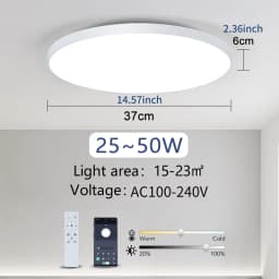 MARPOU 110V 220V 36W 50W 80W Smart Round Ceiling Light with bluetooth APP Remote control Waterproof Ceiling light bathroom