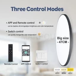 MARPOU 110V 220V 36W 50W 80W Smart Round Ceiling Light with bluetooth APP Remote control Waterproof Ceiling light bathroom