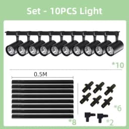 LED Track Light Set COB Track Lamp Rail Lighting for 20/30/40W Home Spotlight Indoor Clothing Shop Store Bedroom Lamp Fixture