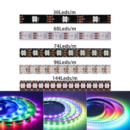 DC5V WS2812B Individually Addressable Smart 5050SMD RGB LED Strip WS2812 30/60/74/96/144Leds/Pixels/m Magic Light IP30/65/67