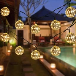 5-12m Moroccan Ball Solar String Lights 100/50 LED Fairy Globe Waterproof Lantern Lighting Decorative for Home Garden Party