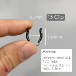Black PVC T5 T8 T9 T10 T12 Tube Holders LED Light Bulb Clamps Support Fluorescent Tube Replacement Mounting Accessories U Clip