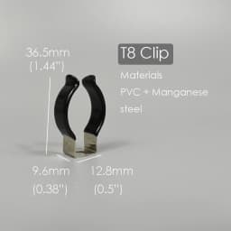 Black PVC T5 T8 T9 T10 T12 Tube Holders LED Light Bulb Clamps Support Fluorescent Tube Replacement Mounting Accessories U Clip