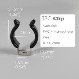 Black PVC T5 T8 T9 T10 T12 Tube Holders LED Light Bulb Clamps Support Fluorescent Tube Replacement Mounting Accessories U Clip