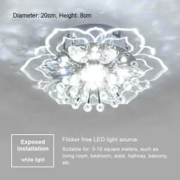 20cm LED Crystal Ceiling Light Modern Flower Shape Ceiling Lamp Hallway Living Room Lamp Bedroom Kitchen Corridors Aisle Light