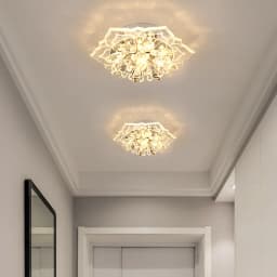 20cm LED Crystal Ceiling Light Modern Flower Shape Ceiling Lamp Hallway Living Room Lamp Bedroom Kitchen Corridors Aisle Light