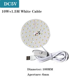 DC5V LED Light Board SMD5730 One Color Lamp Source 1W 2W 3W 4W 5W 10W12W 30W With 1.5M USB Plug ON/OFF Switch White Warm Light.