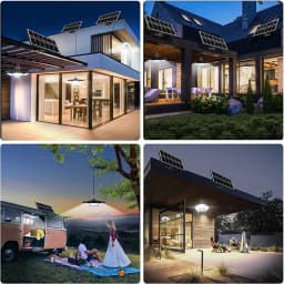 Solar Shed Light Solar Pendant Light For Indoor Outdoor 180 LED 1000LM Solar Lamp With Remote Control for Barn Gazebo Garage