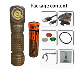 Manker E03H III 1200 Lumens,Magnetic Tail,Rechargeable Portable Flashlight/Headlamp, with White/Red/Green Filters,14500 Battery