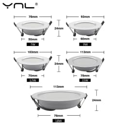 7W 9W 12W 15W 18W Spot LED Downlight AC 220V 240V Waterproof Warm White Cold White Kitchen Round Recessed Lamp LED Spot Lighting