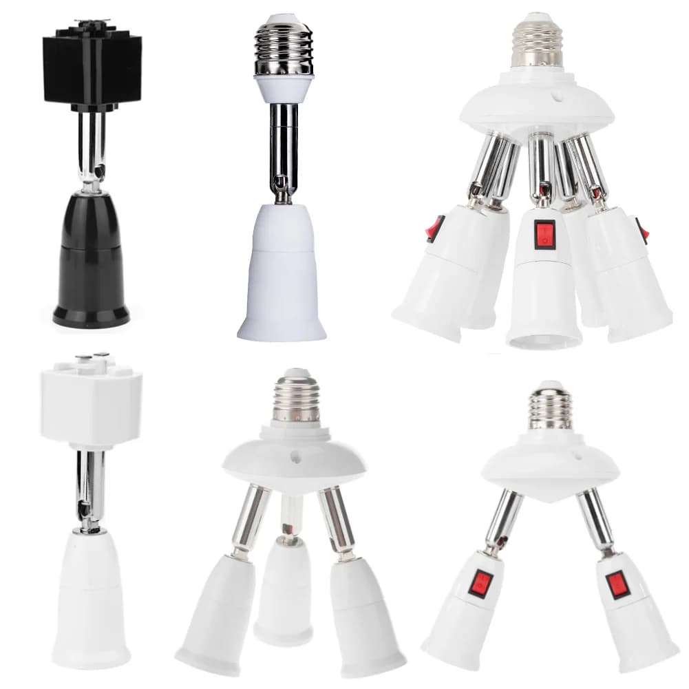 85-240V E27 LED Copper 90 Degree Rotatable Adjustable Lamp Bases Converter Light Bulbs Socket Base Adapter Lighting Products